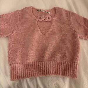 Alexander Wang baby pink short sleeve sweater .